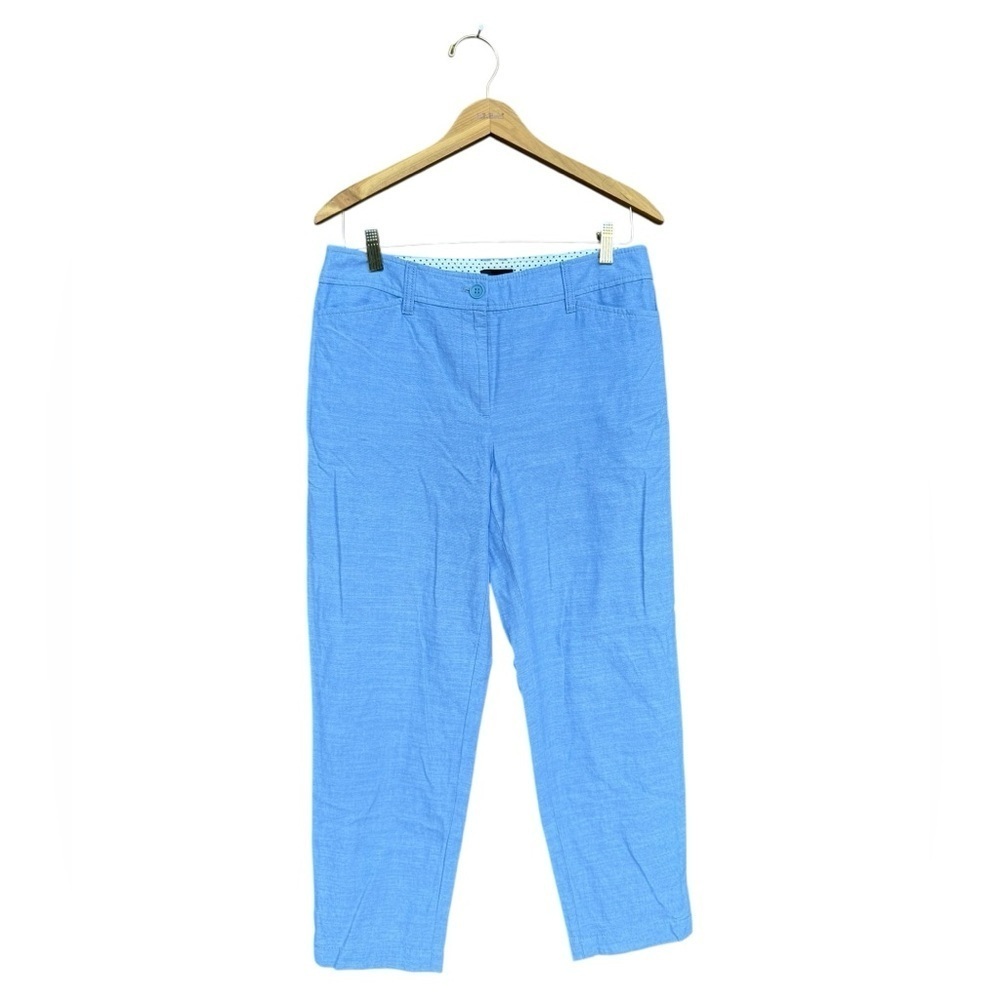Talbots Women’s Blue Perfect Crop Pant Size 6 Cotton Casual Pockets